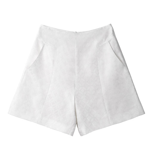 客订-中式国风白色提花短裤